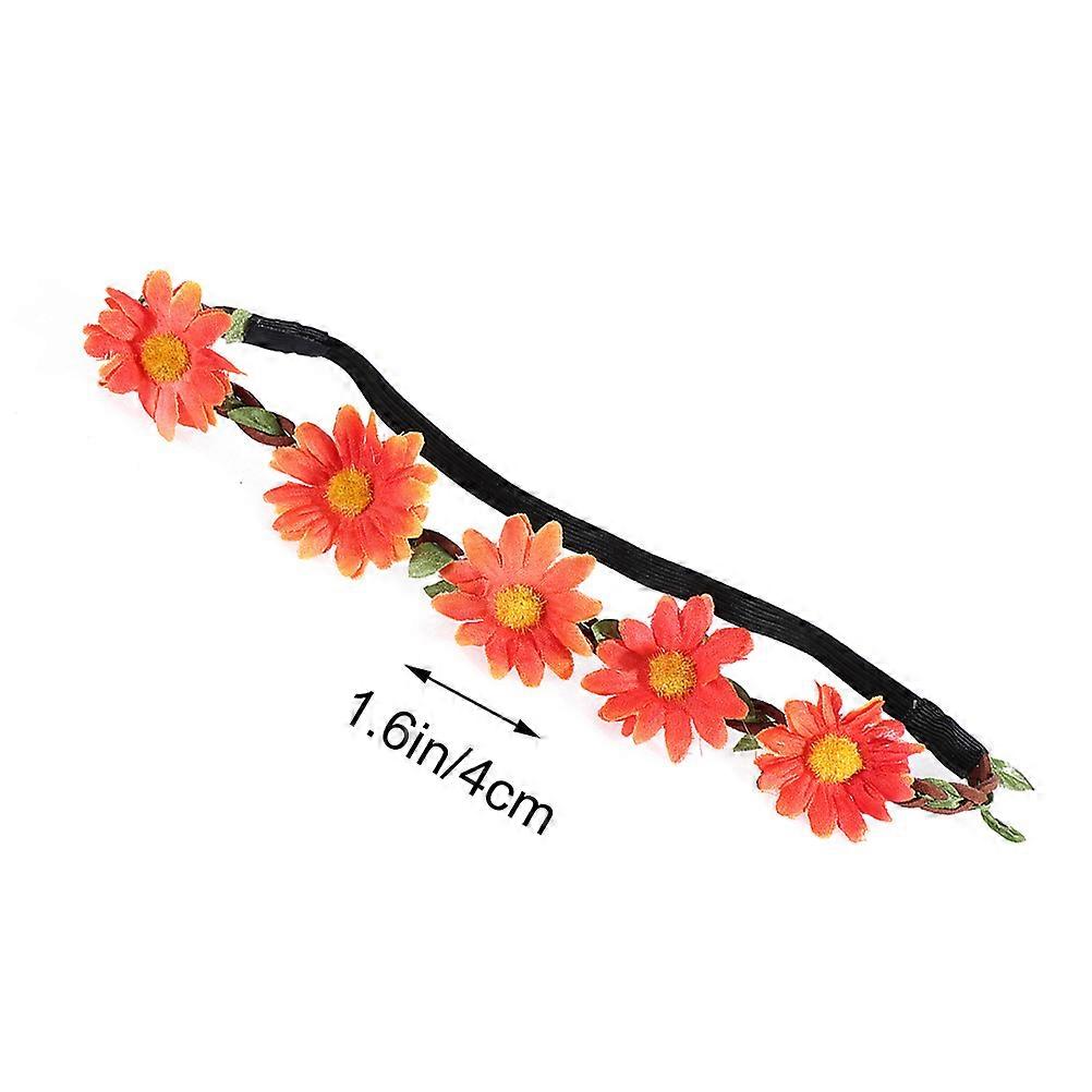 Sunflower Crown Headbands Dancing Party Decorations Bohemia Style 5Pcs