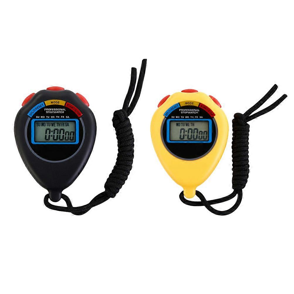 Sports Stopwatches Timer Gym Timer Large Display for Indoor and Outdoor Activities Yellow 2Pcs