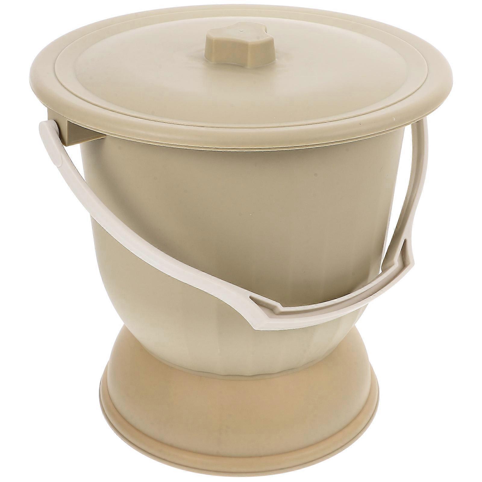 Toilet Pot Chamber Pot with Lid Elderly Urinal Bucket 1Set