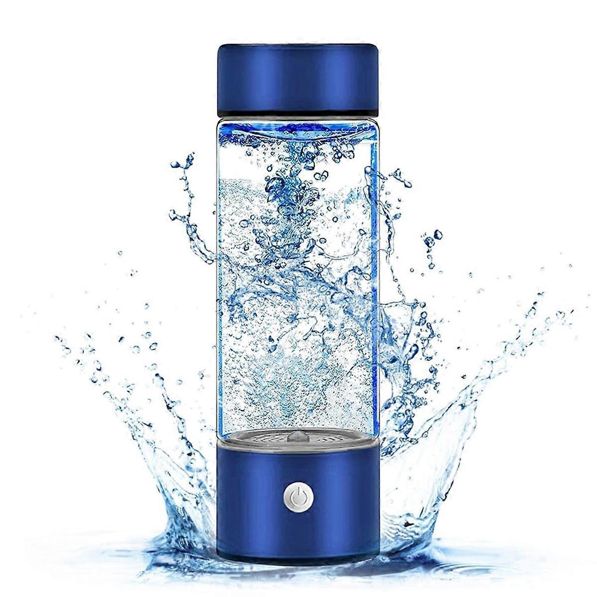 Hydrogen Water Generator,Rechargeable Hydrogen Water Bottle, Portable Hydrogen Water Ionizer Machine-Blue