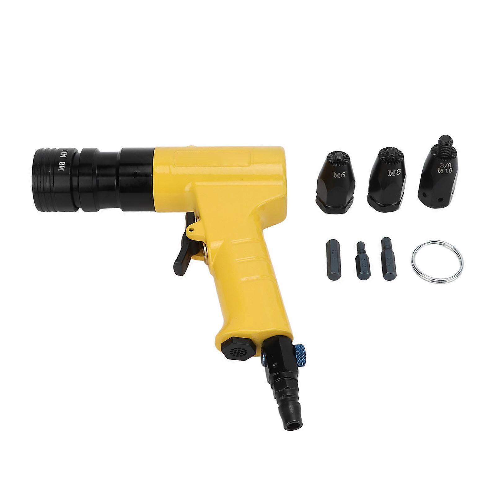 Pneumatic Rivet Nut Tool Kit M6 M8 M10 Head Ergonomic Handle Shockproof for Maintenance