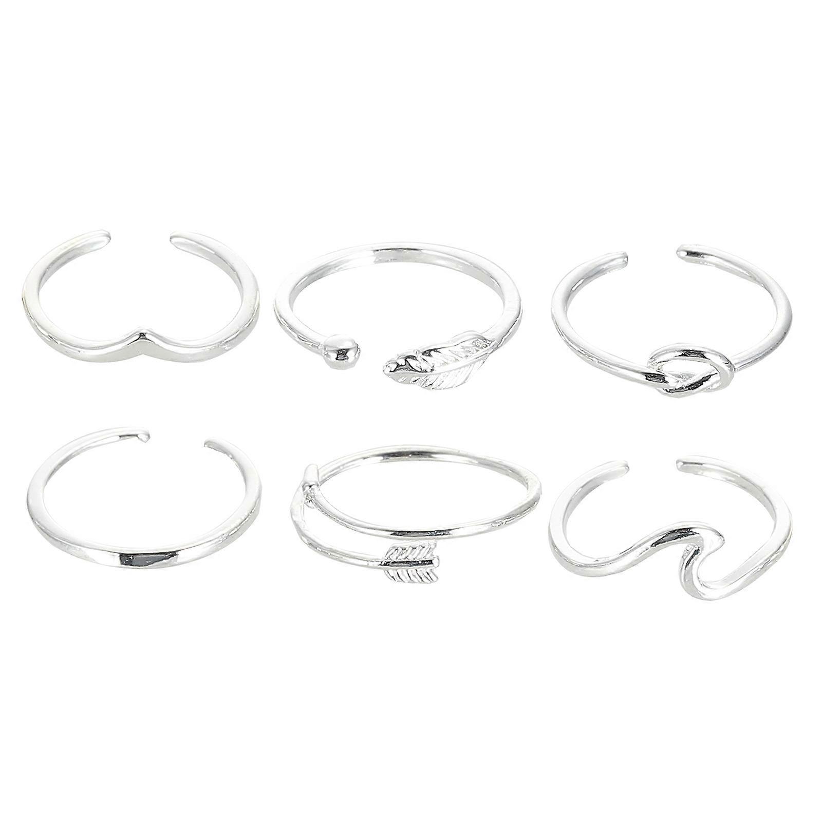 Adjustable Open Finger Rings Set for Women – Stylish Silver Thumb, Knuckle & Toe Rings with Unique Design for Everyday Wear on All Occasions