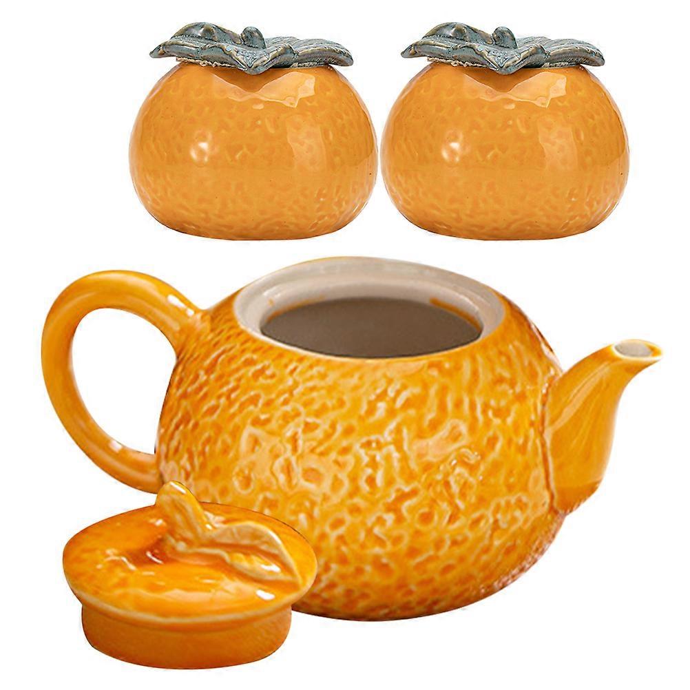 Orange Shaped Teapot Loose Leaf Tea Storage Jars Easy To Clean 1Set