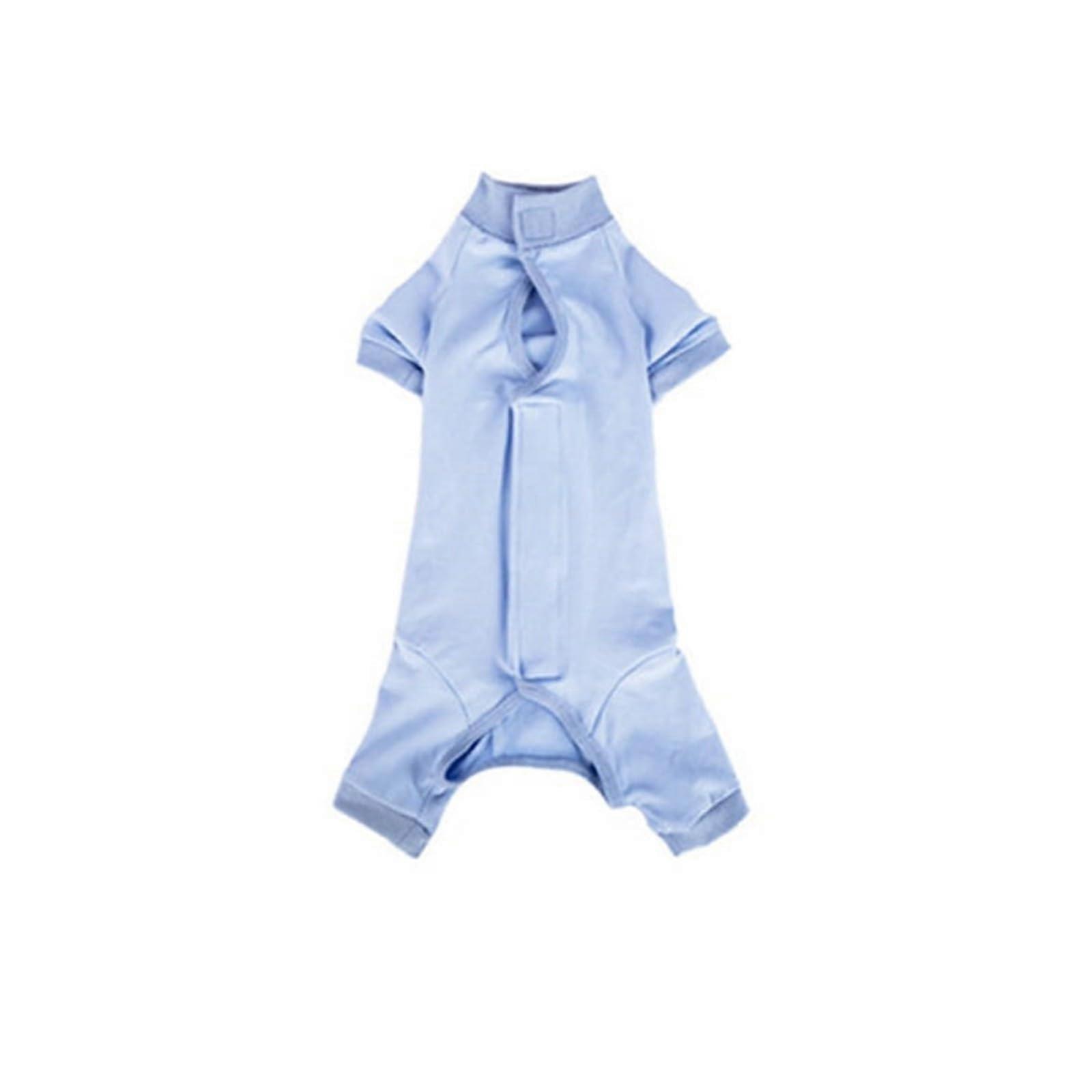 Cat recovery suit for abdomen or skin collar, alternative for cats and dogs after wearing (Blue, XS) xs blue