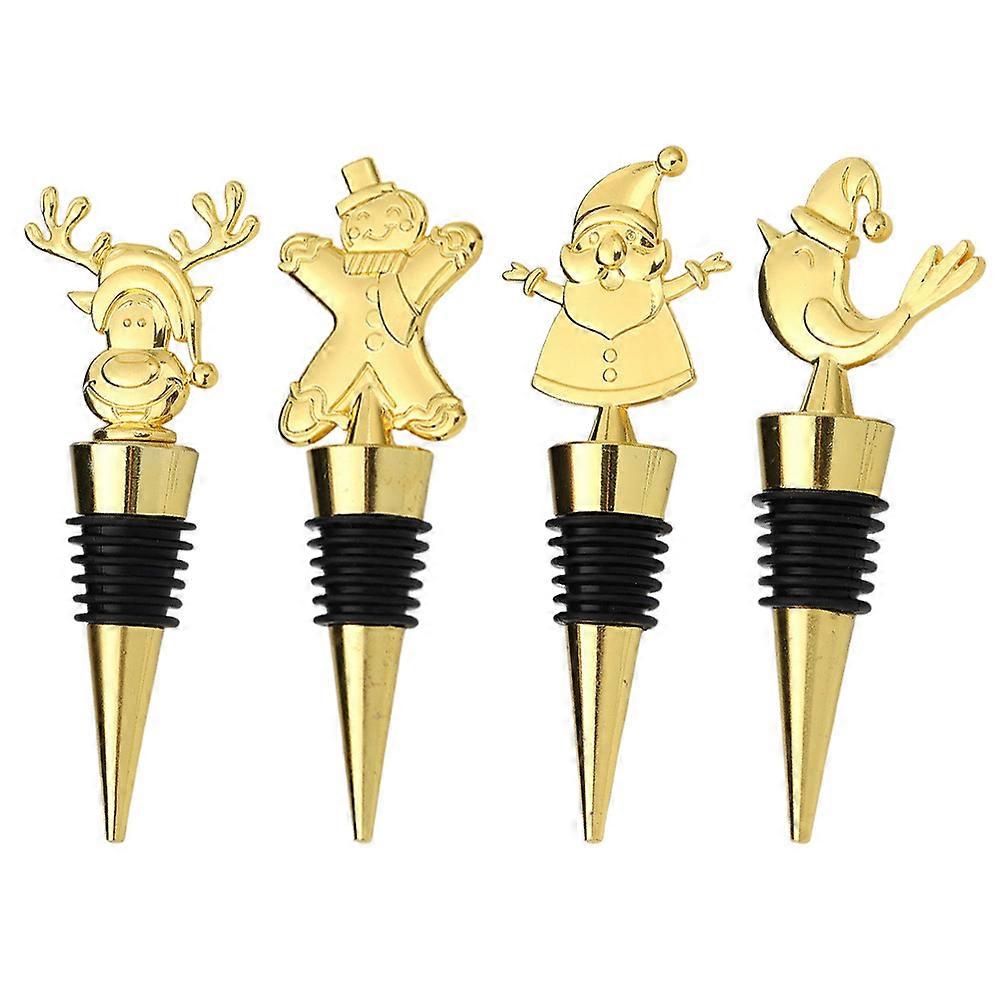 Reindeer Bottle Stopper Christmas Party Bottle Plug Sealing Function ABS Material 4Pcs