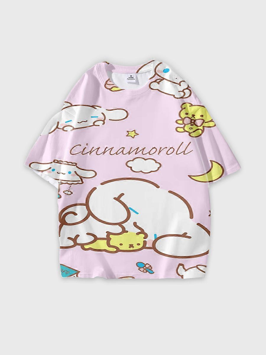 T-shirt round neck Pattern loose short sleeve JW1015