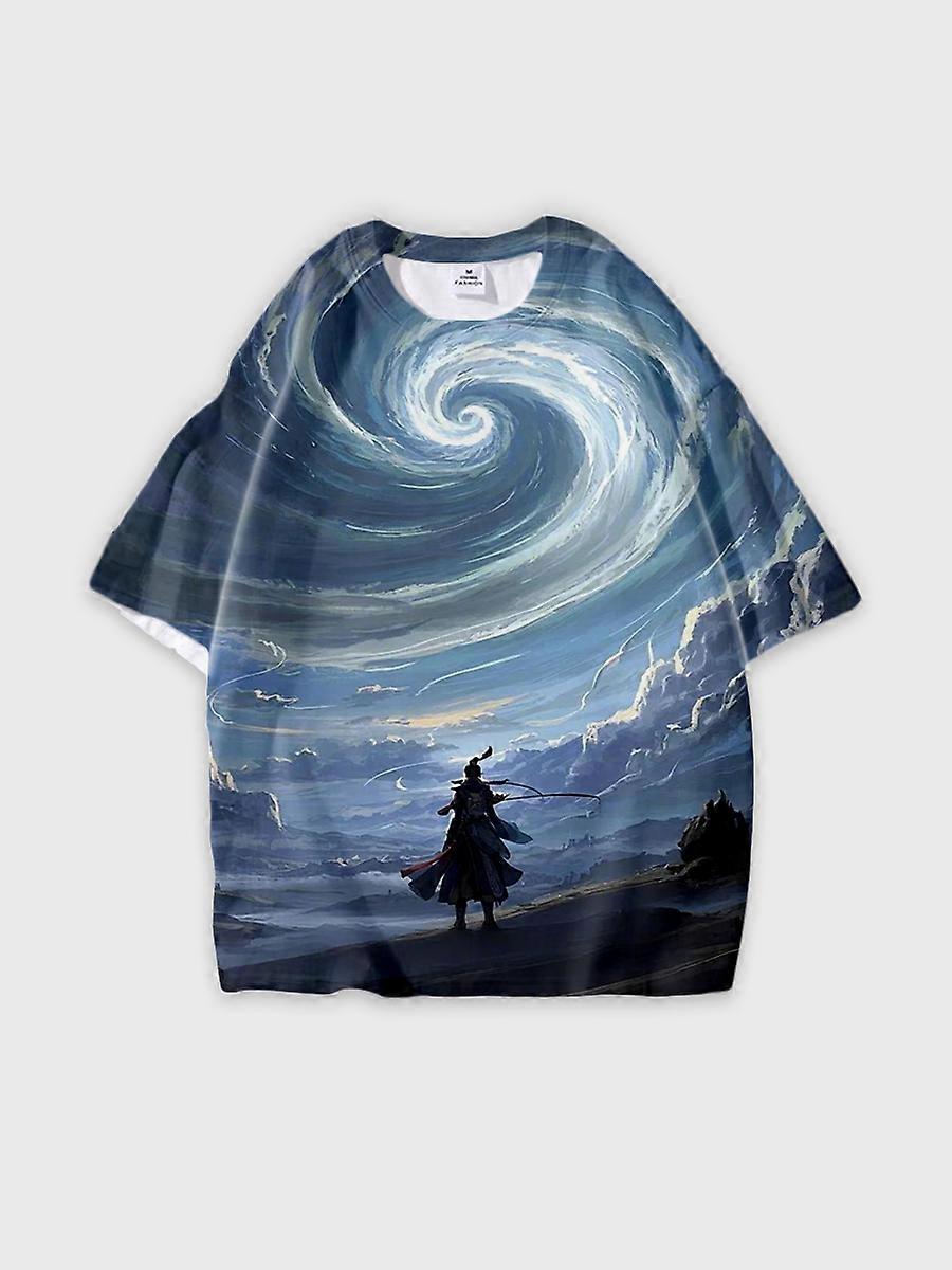 T-shirt round neck Pattern loose short sleeve JW2930