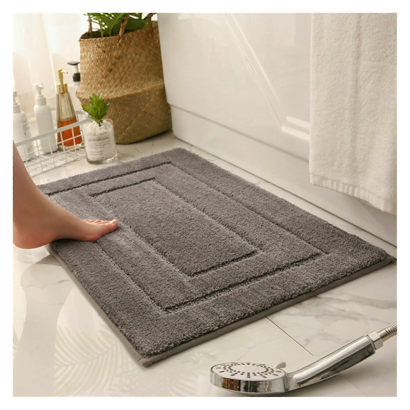 Bathroom Mat Non Slip Rug Dark Gray 60 X 90 Cm