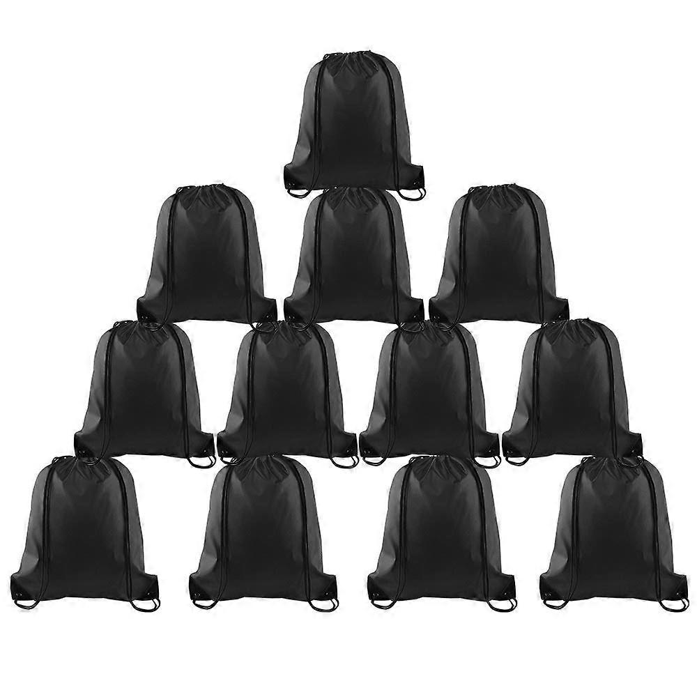 Drawstring Backpack Cinch Bag for Sports and Travel, 2-15 Pieces, Black, One Size, Durable Material, Gym Use