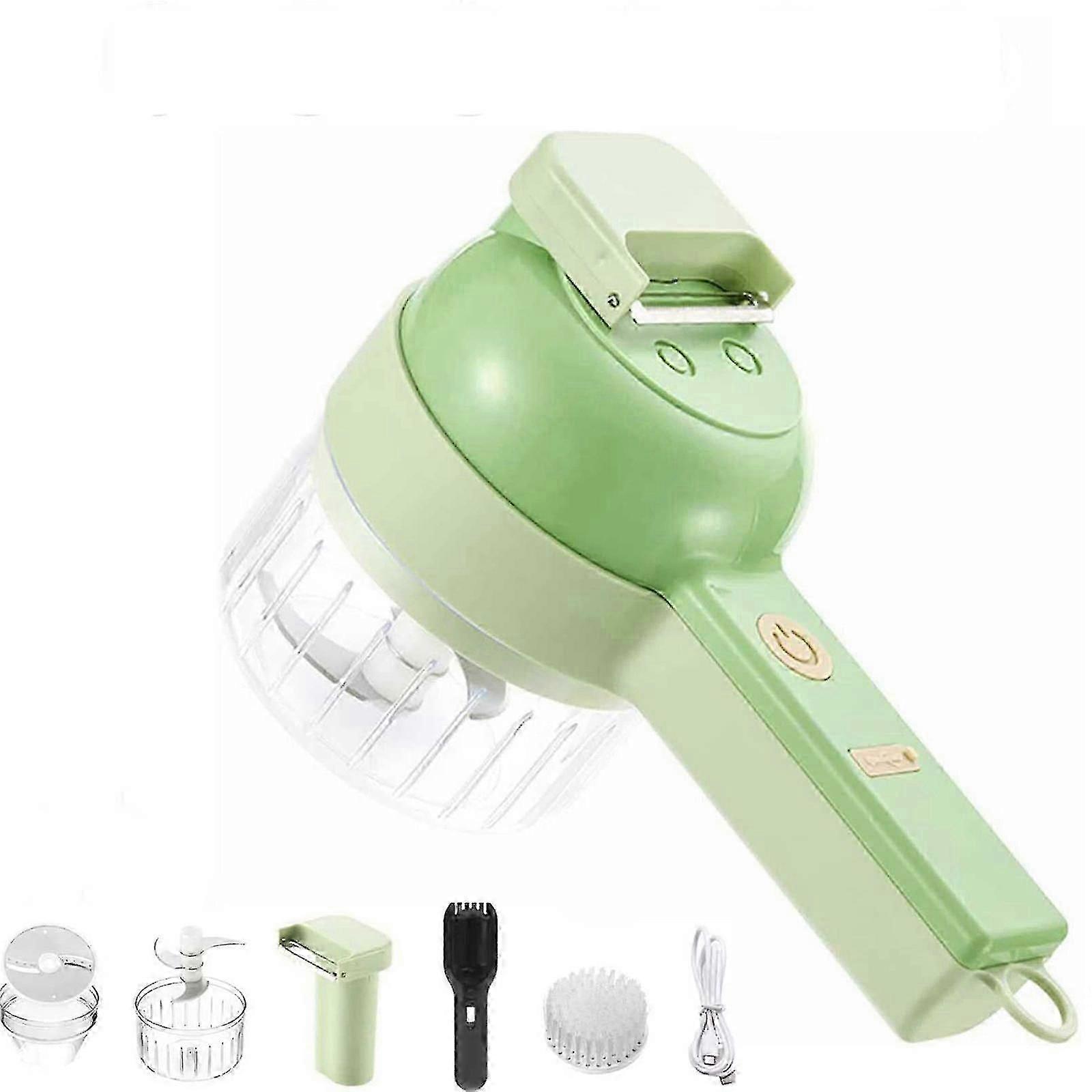 4 In 1 Handheld Electric Vegetable Cutter Set, ,multifunction Cordless Electric Food Small Slicer,onion Dicer,cucumber Vegetable Cutter