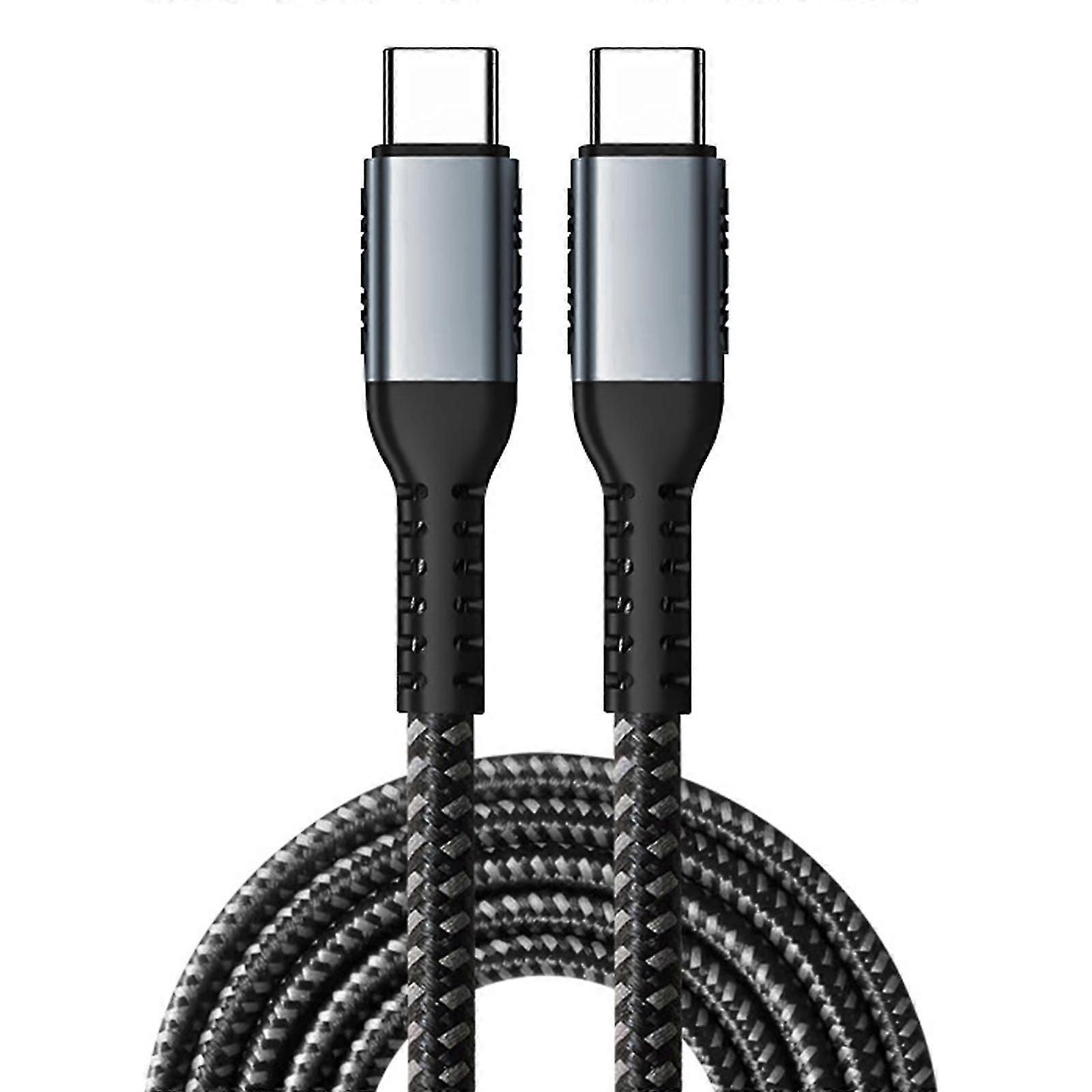 Portable 100W Nylon Braided USB C Cable Double Male End Type C Data Cord for Various Use in Office Home or Travel
