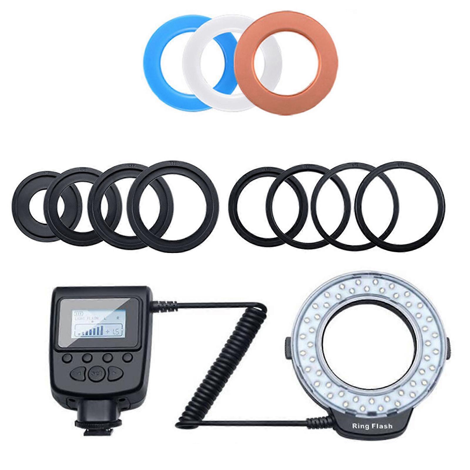 Photographer Macro Flash Kit With Left/Right Lighting 4 Filter Option 8 Rings Adapters ABS Housing For Natural Imaging Multicolor