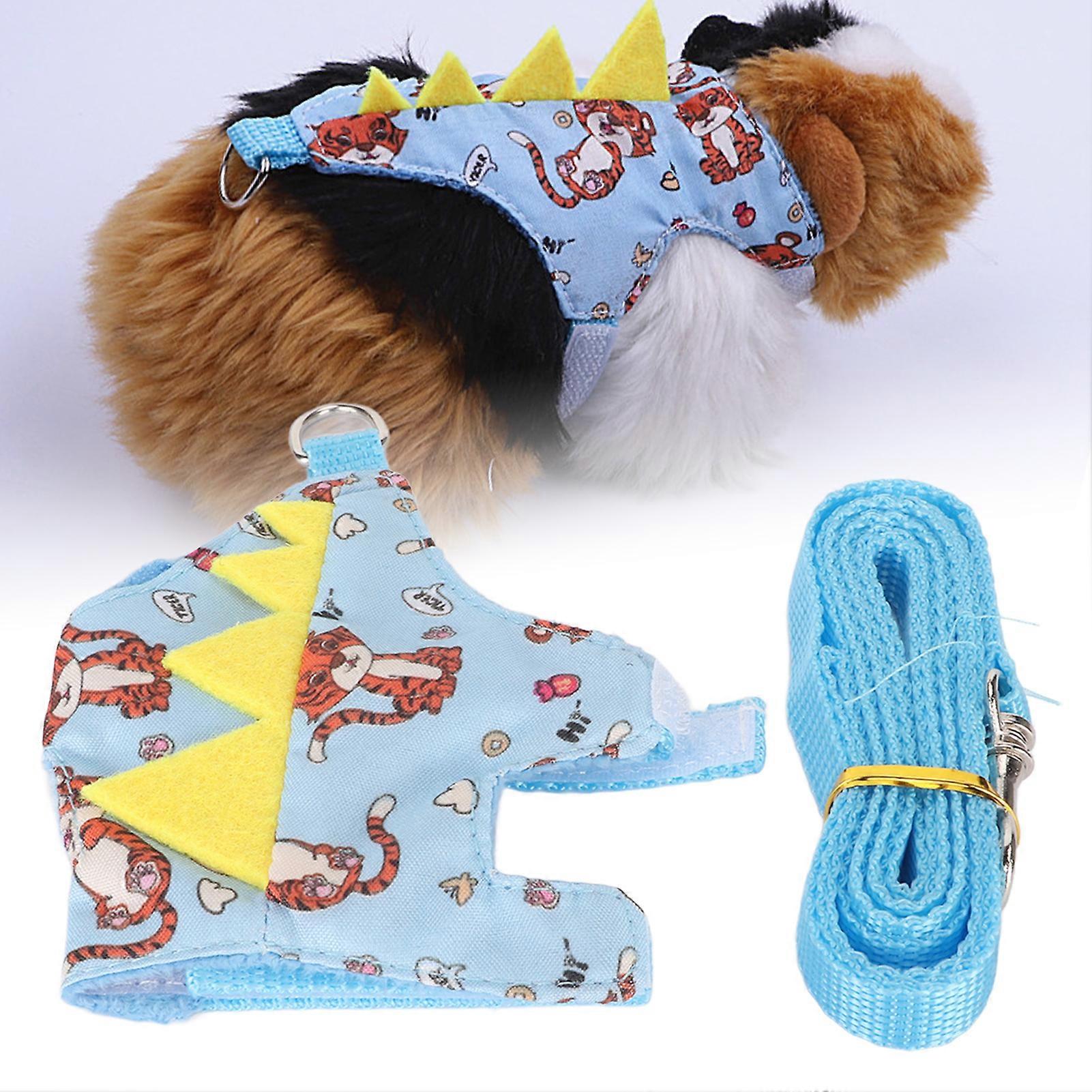 Ferret Harness Leash Adjustable Soft Comfortable Cute Guinea Pig Vest Harness with D Ring for Small Animals Little Tiger 