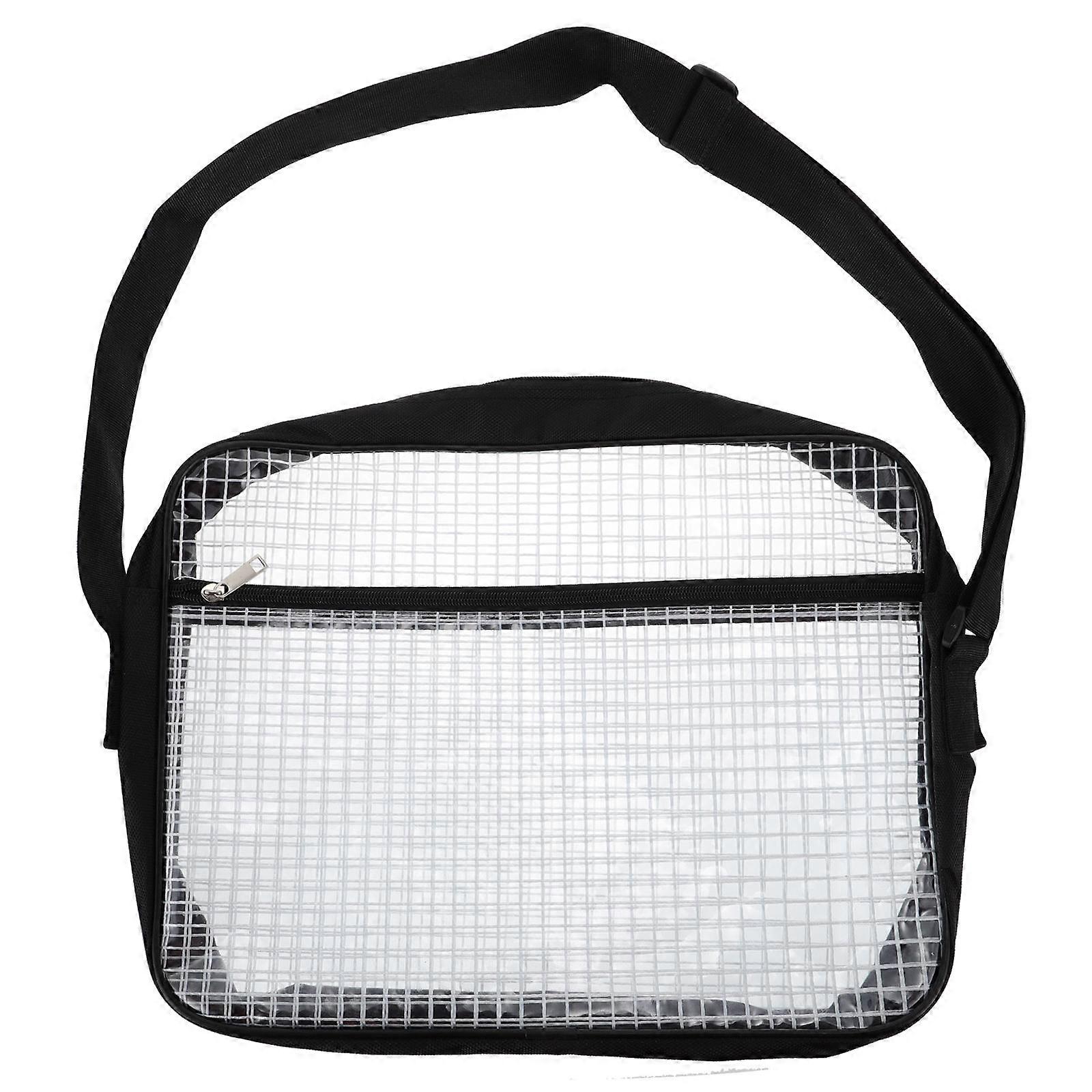 Transparent PVC Grid Sports Bag, Static Shoulder Pouch for Tools & Essentials, Crossbody Design for Storage and Organization
