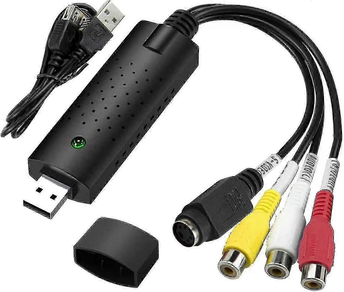 VHS to Digital Converter,Video Capture Card USB 2.0 Audio Video Capture Card Device Old VHS Mini DV Hi8 DVD VCR to Digital Converter for Mac,PC Suppor