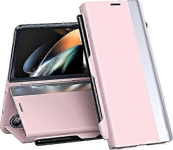 Flip Case Z Fold 5 with Free S Pen, Built-in S Pen Holder Magnetic Fold 5 Case with Stand, PU Leather Shockproof Case for Samsung Galaxy Z Fold 5