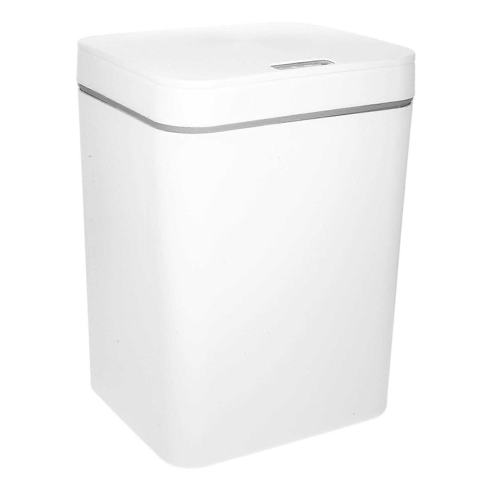 Smart Sensor Trash Can White PP for Storage with Silent Closing and Three Opening Modes 30L