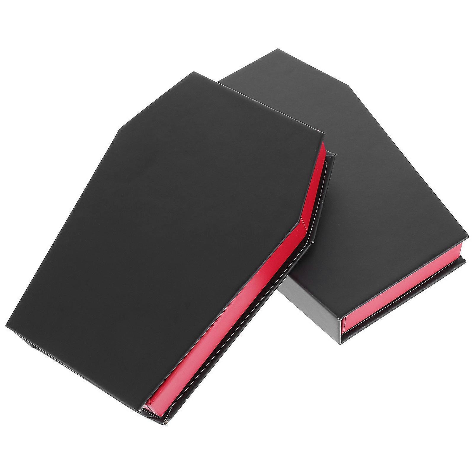 Coffin Shape Candy Storage Boxes Halloween Red 2Pcs for Storage