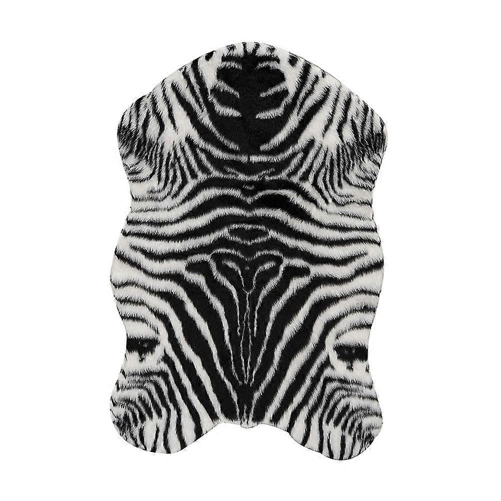 Fish Shaped Zebra Stripe Rug Slip Resistant Floor Cushion Washable Mat for Living Room Bedroom Bathroom Hallway Use