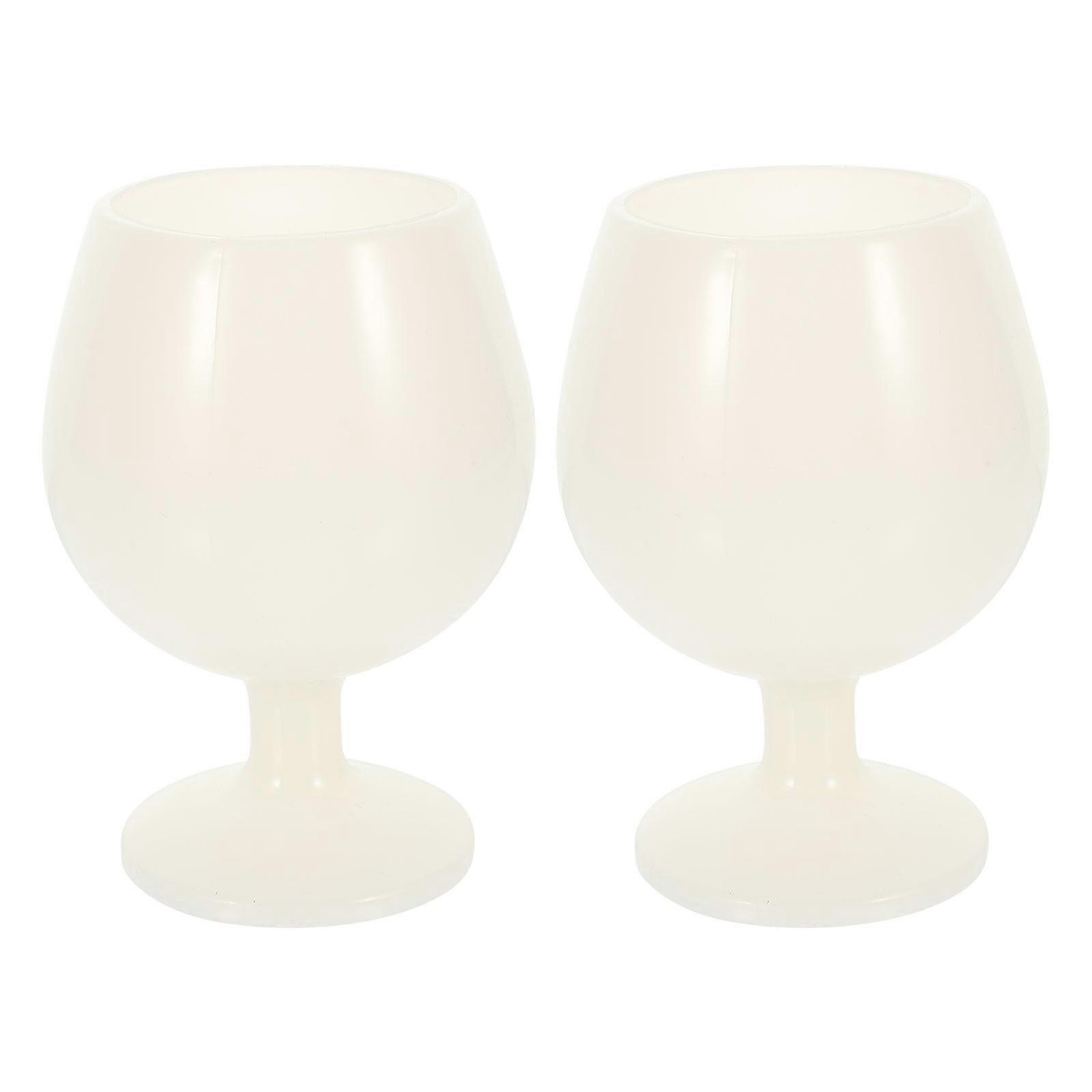Wine Goblet Made of Silicone for Daily Use Transparent Color Easy to Clean with Smooth Surface 2 Pieces