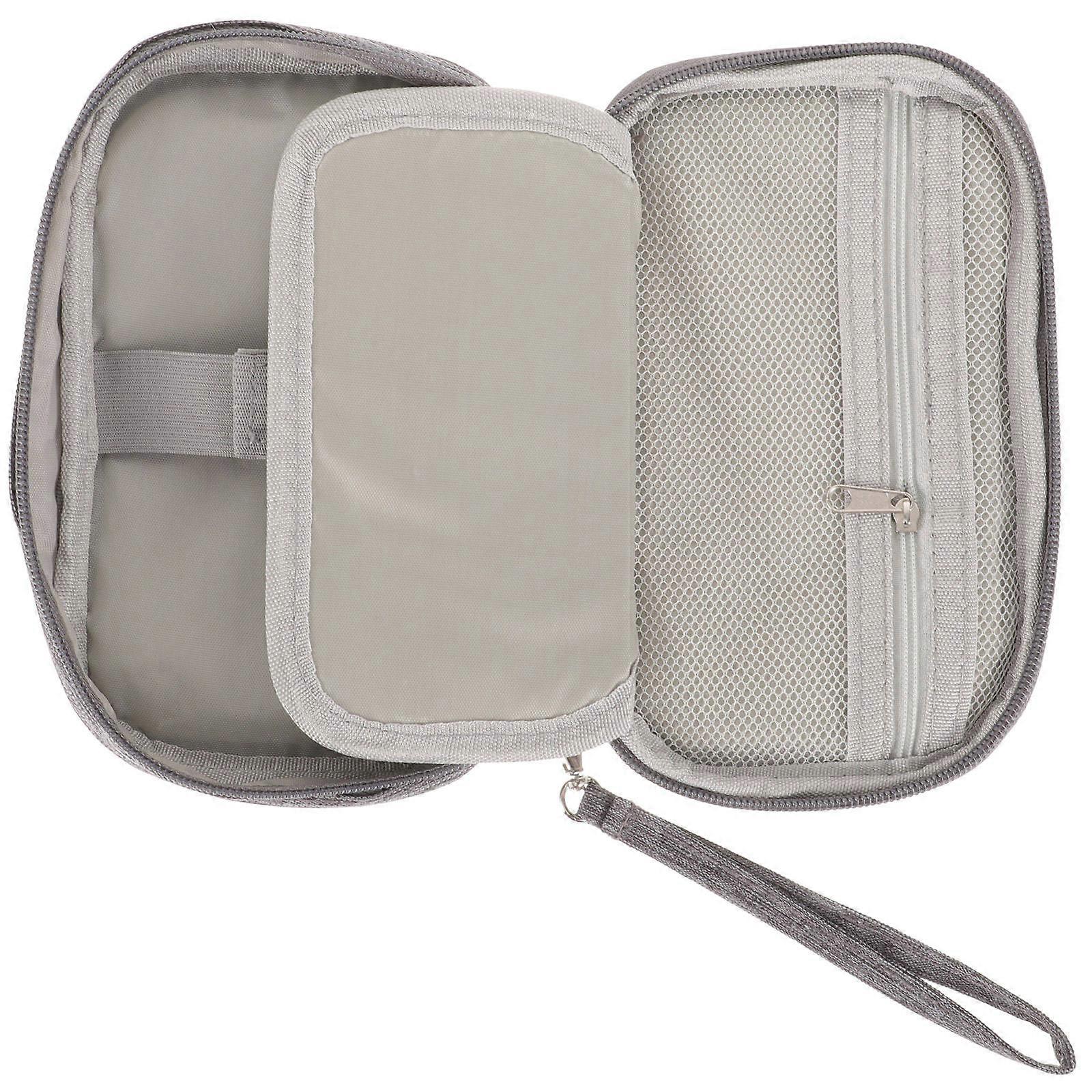 Electronics Accessory Bag Electronic Organizer Pouch Cable Management 18x11cm Grey Scratch Protection 1Pcs