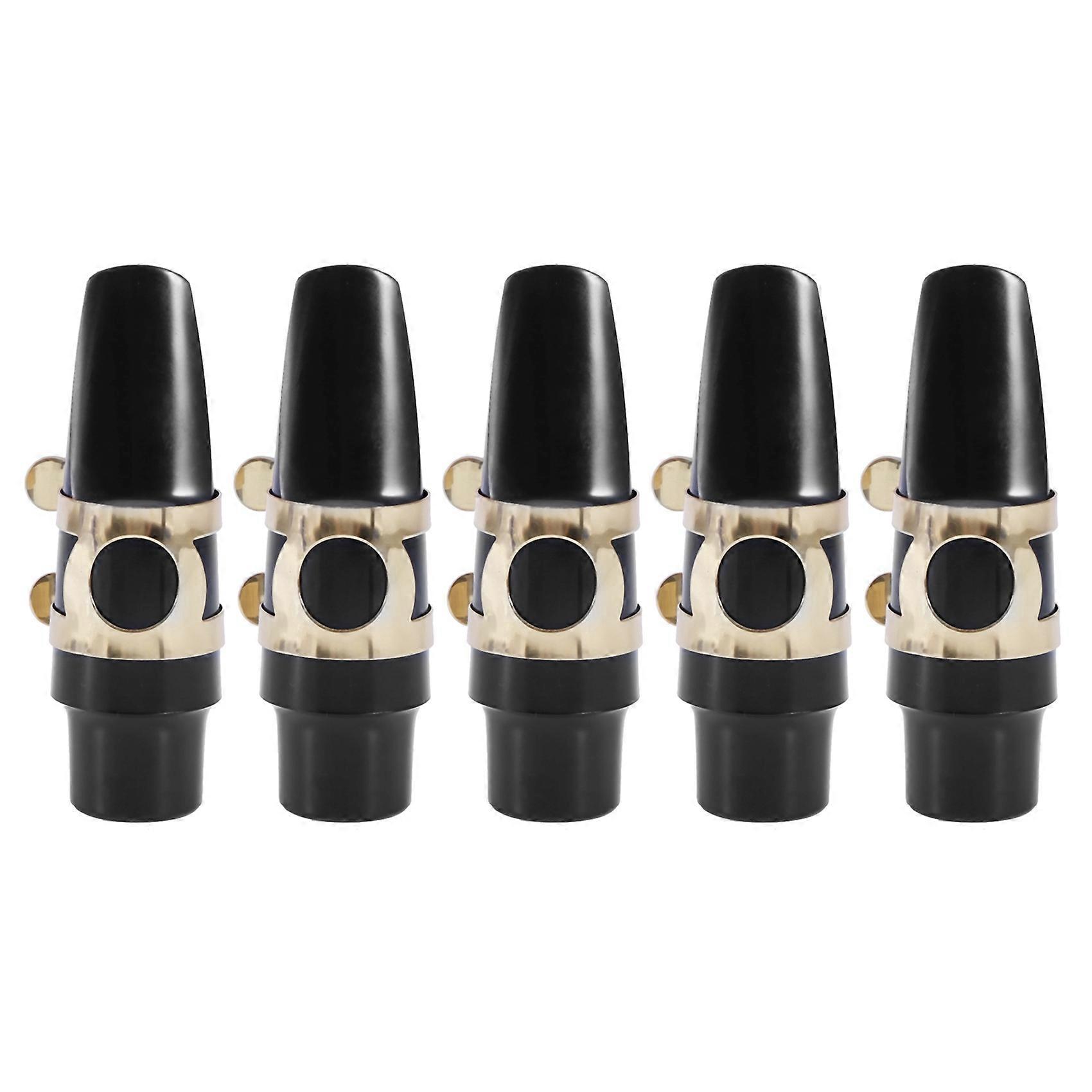 5X Alto Sax Saxophone Mouthpiece Plastic with Cap Metal Buckle Mouthpiece Patches Pads Cushions