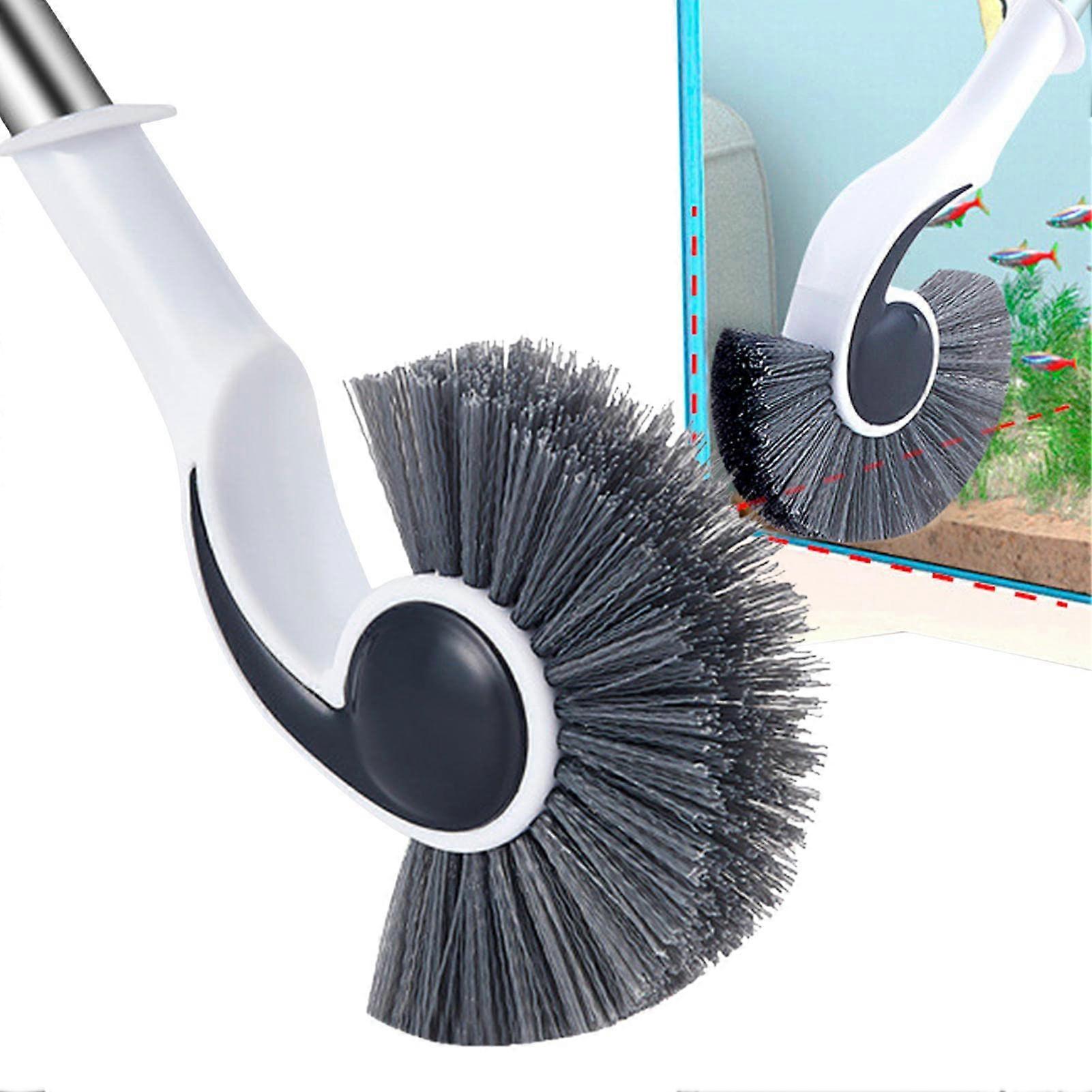 Fish Tank Cleaning Tool with Adjustable Long Handle Scraper and Brush for Glass Aquariums