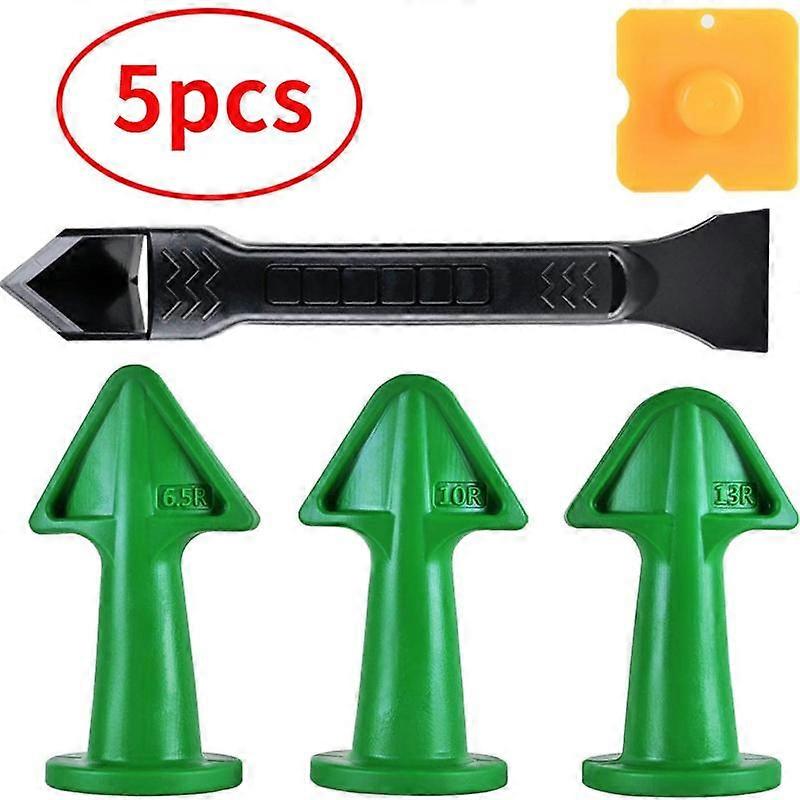 5Pc Caulking Nozzle Applicator Finishing Tool Spatula Plastic Glue Shovel Tile Silicone Tool Set