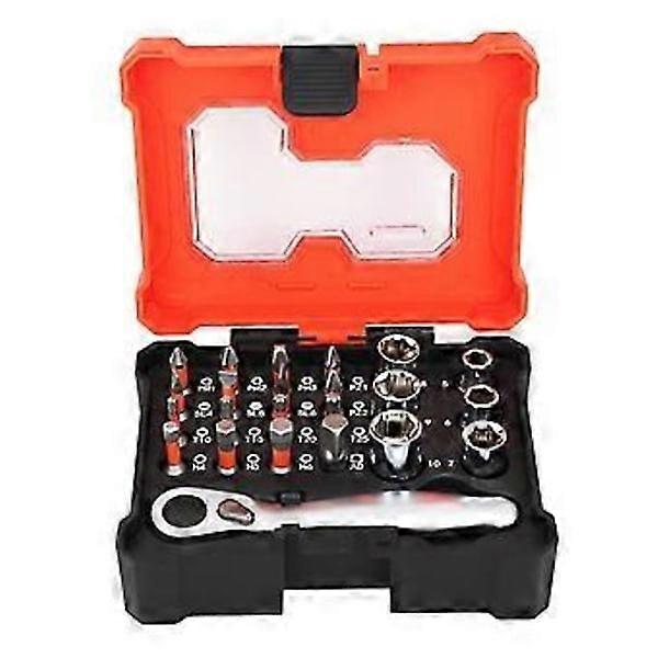 23 Pieces Socket Wrench Set Multifunctional 1/4 Inch Socket S2 Screwdriver Bit 72 Teeth Ratchet Wrench