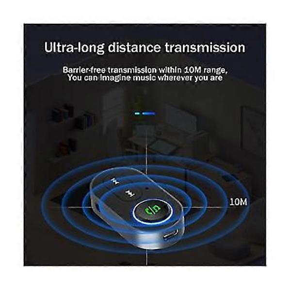 جهاز استقبال صوت لاسلكي بلوتوث 5.0 محول مكالمات بدون استخدام اليدين للسيارة 3.5 مم Audio Aux A