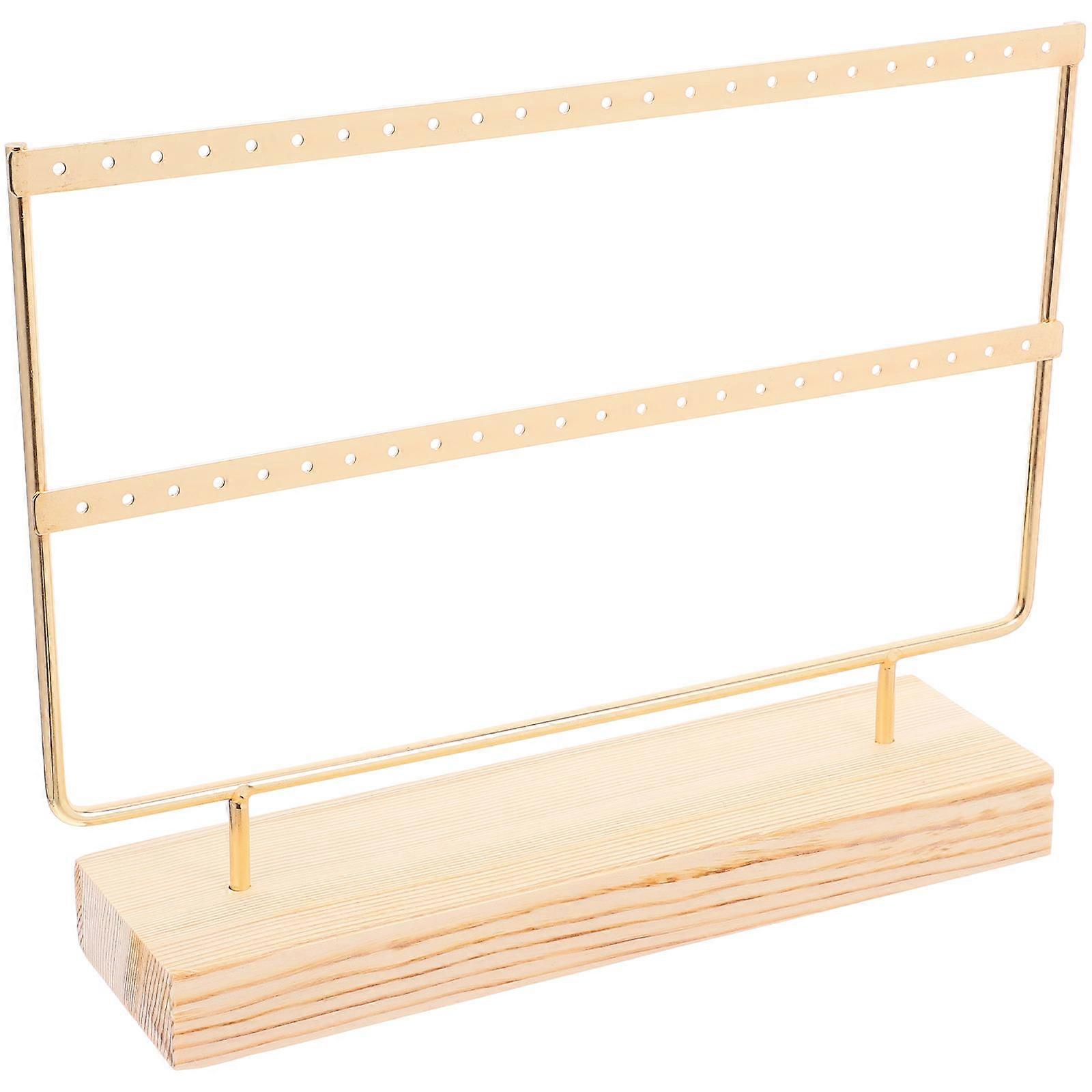 Golden Earring Holder Organizer with Stable Base and Multi Layers for Home Use Made of Iron