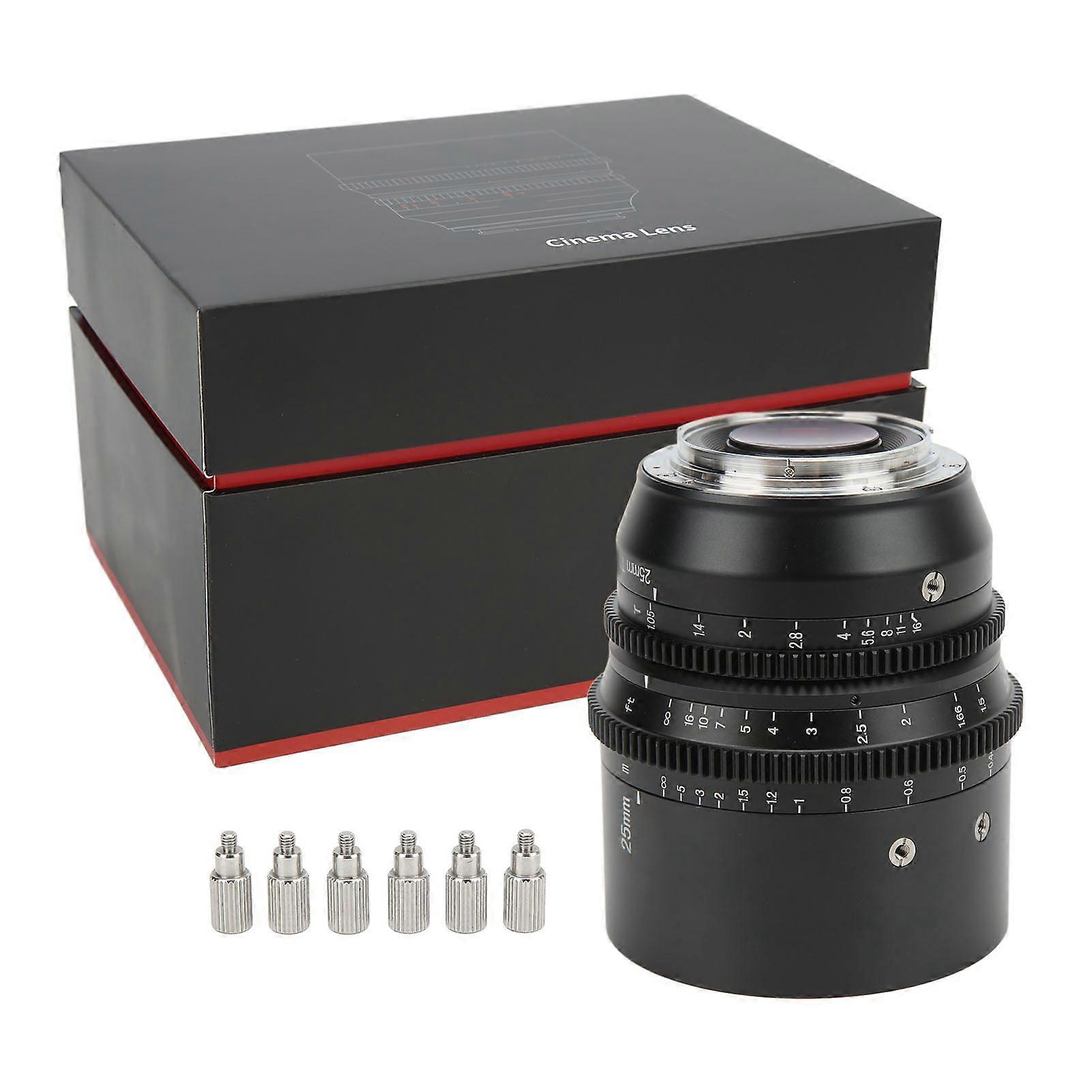 7artisans 25mm T1.05 Large Aperture Cinema Lens APS C Manual Focus Wide Angle Lens for EOSR Mount Camera