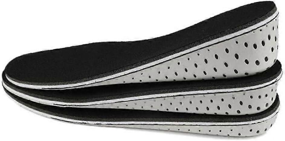 Cushion Shoe Insoles 4.3 cm Height Increase Memory Foam Inserts for Unisex Breathable Gray Elevator Shoe Pads