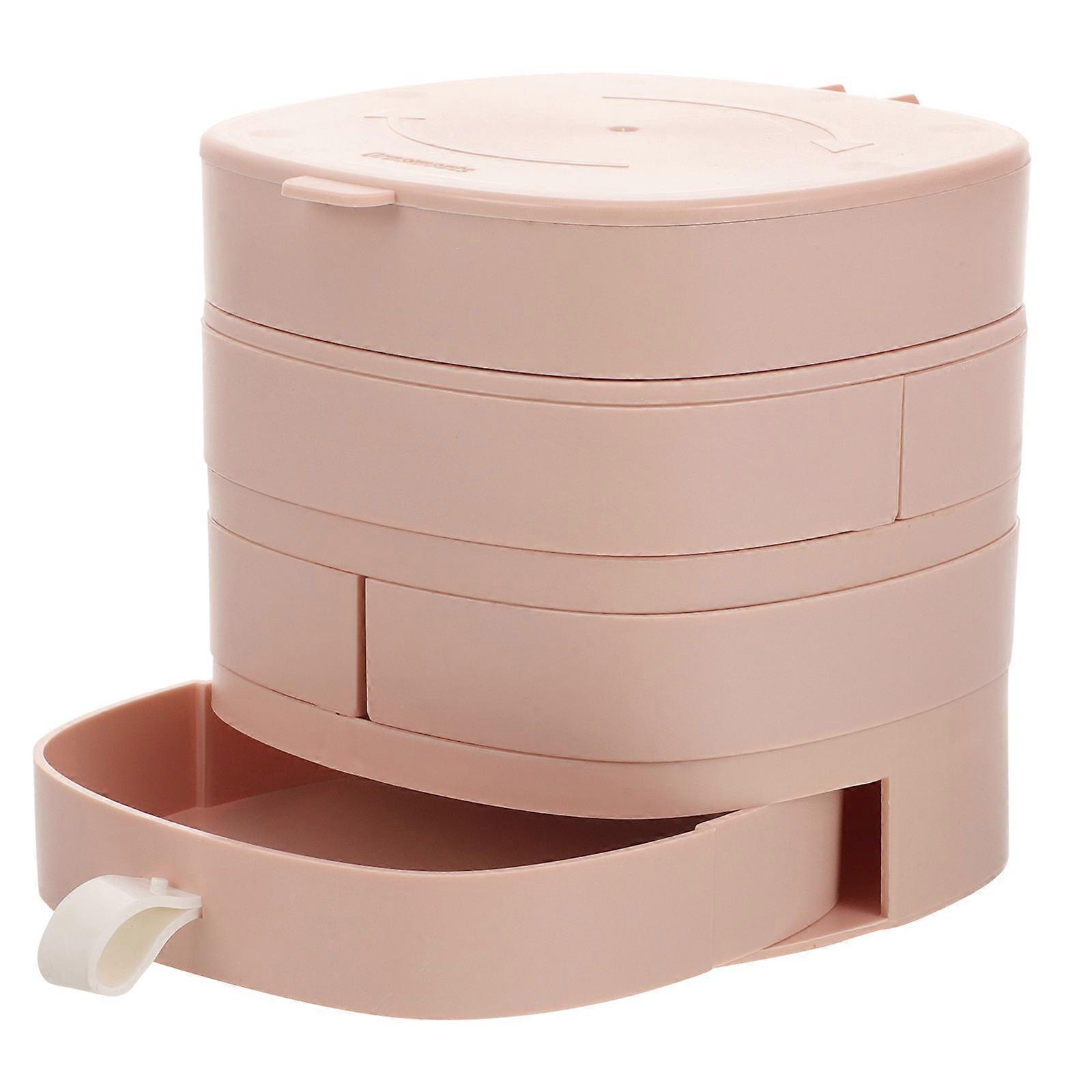 Earring Storage Box Compact Rotatable Women Desktop Organization PP Material 5.11x4.72x4.72in 1Set