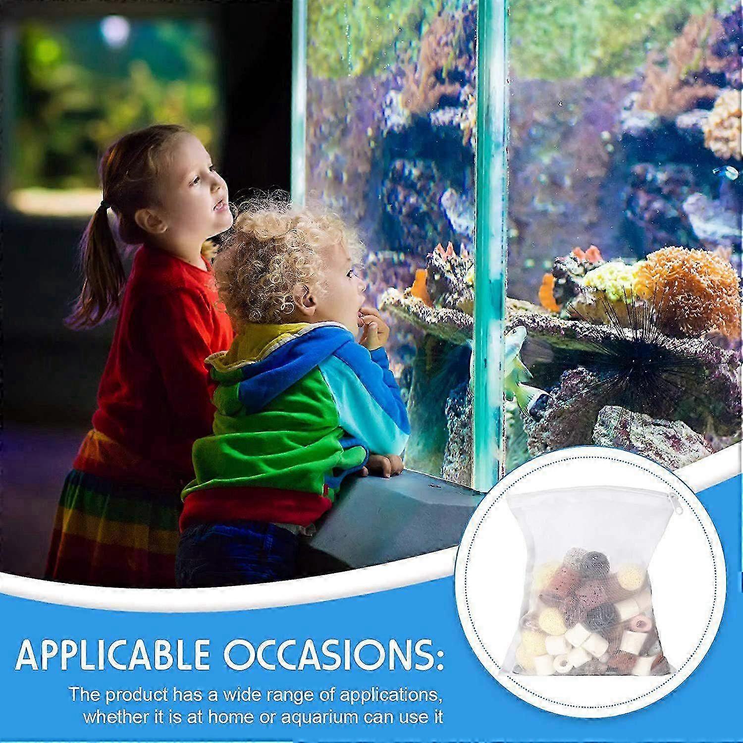 15 stk nylon mesh media filterposer for akvarium - holdbare filterposer for effektiv filtrering og enkelt vedlikehold