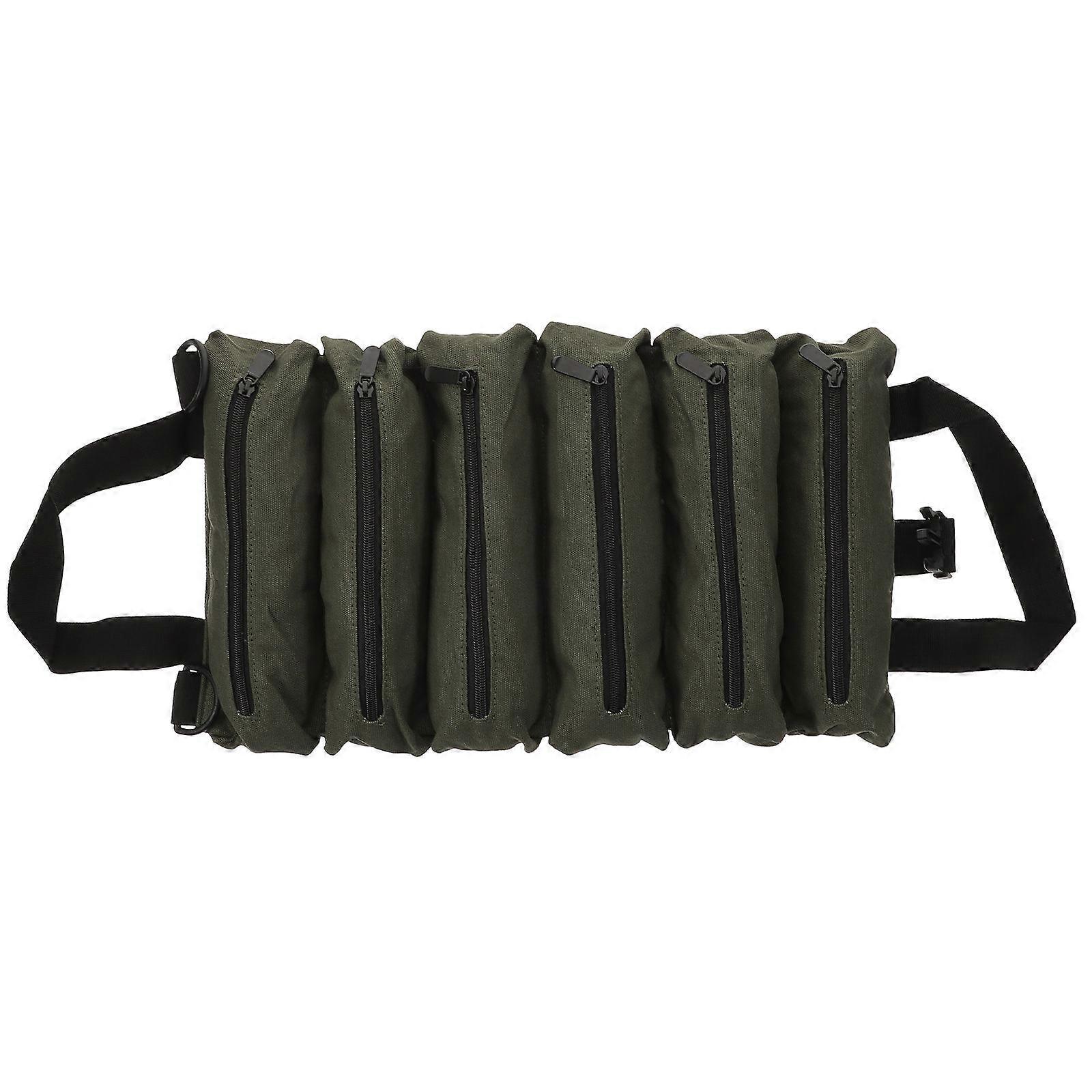 Multifunctional Tool Storage Bag Roll Up Organizer For Tools And Equipment 18.5×10.5×0.6in Olive Green 1Pack