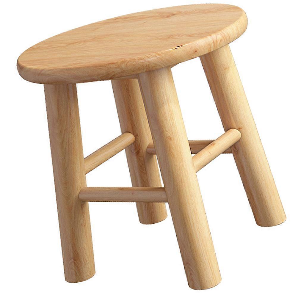 Children Stool Step Stool Multi-purpose Use Oak Wood Small Seat 26.50x26.00x26.00cm 1Set