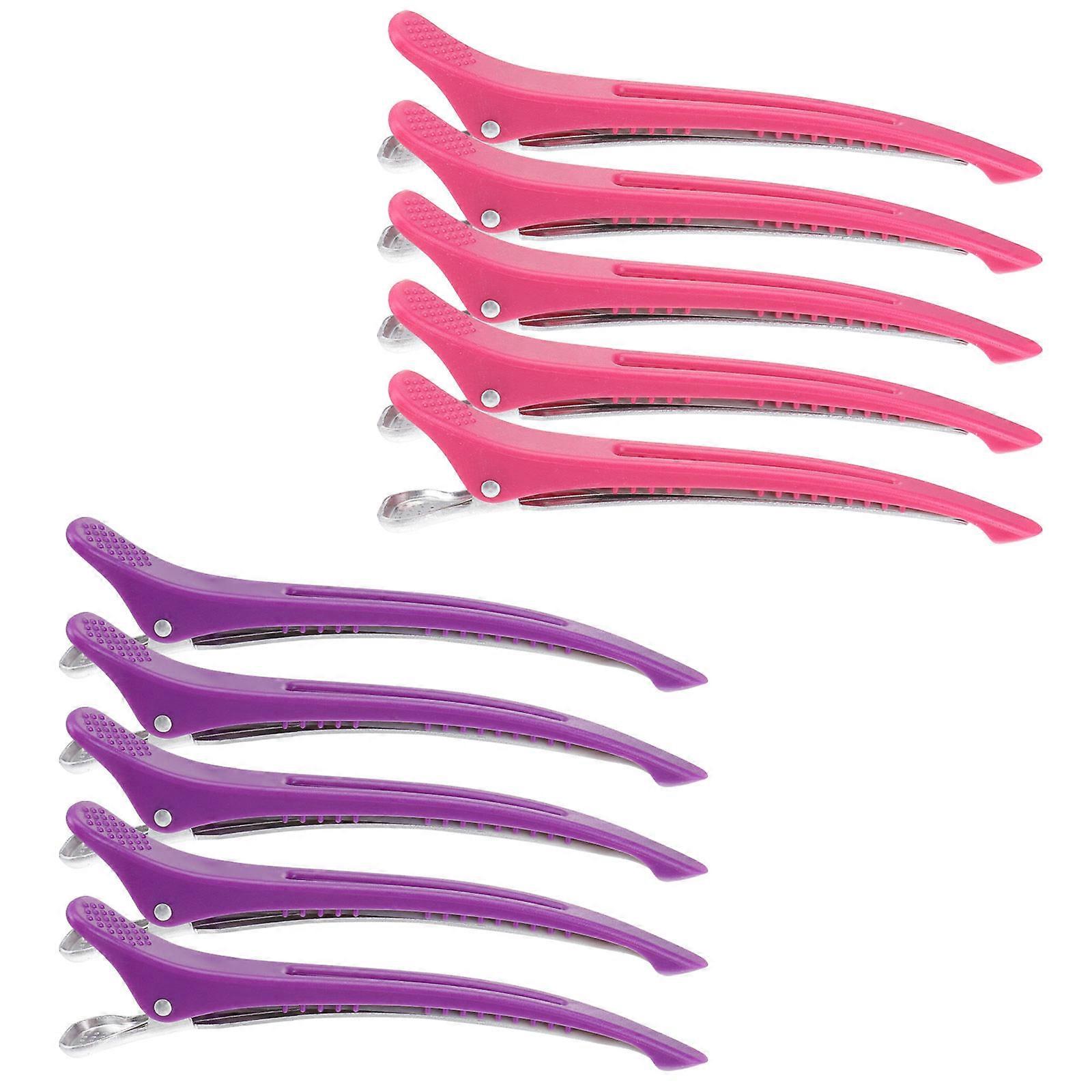 Hair Separating Clips 10Pcs Non-Slip Styling Hairpins Long Metal Teeth Clips Assorted Color For Casual Party Use