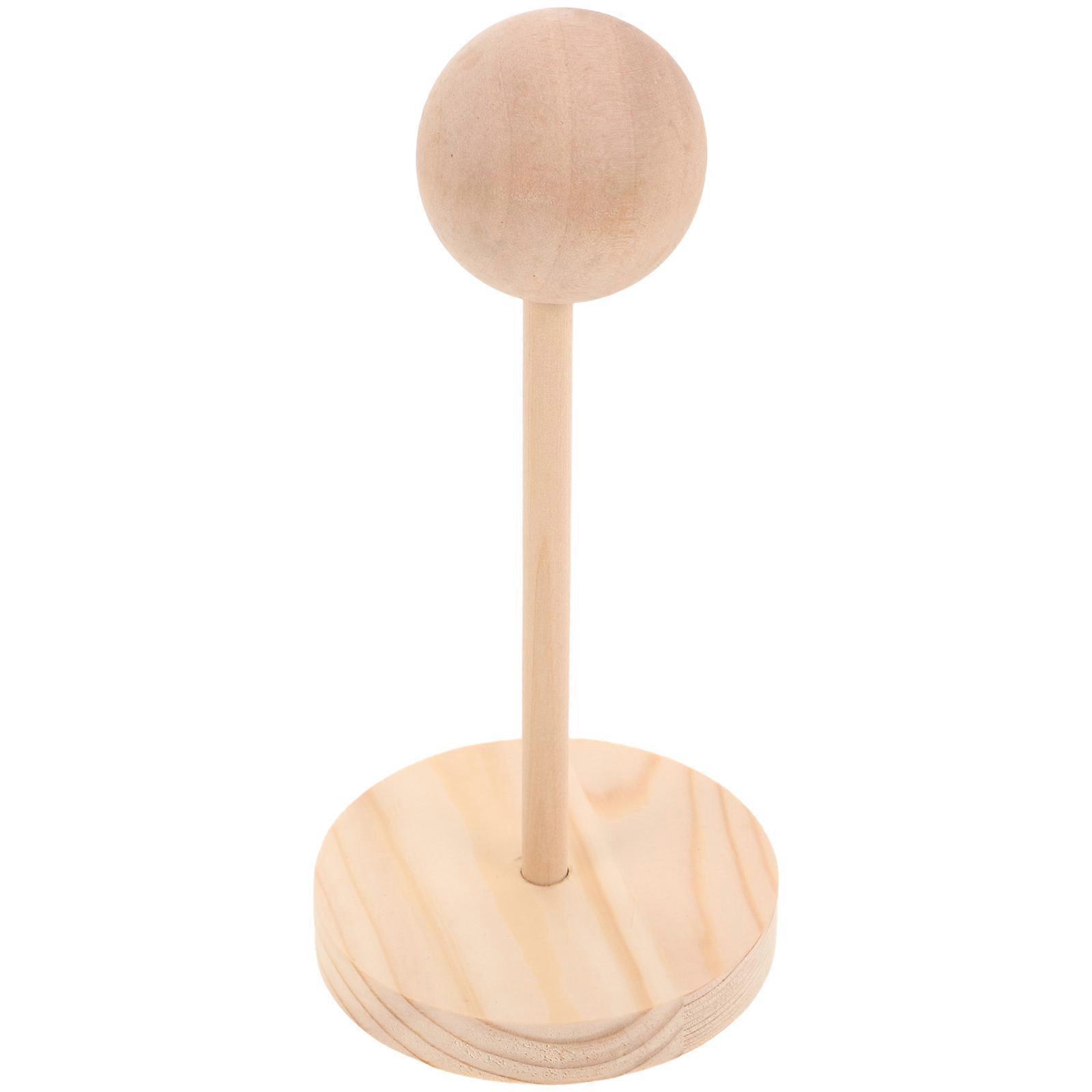 Wood Wig Holder Display For Collectors And Enthusiasts 15cm Beige Multifunctional Design 1 Pcs