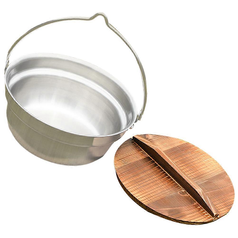 Multi-Use Camping Cooking Pot Set Silver Color Round Cookware 20.00X20.00X8.00CM Suitable For Outdoor Adventurers 1 Set