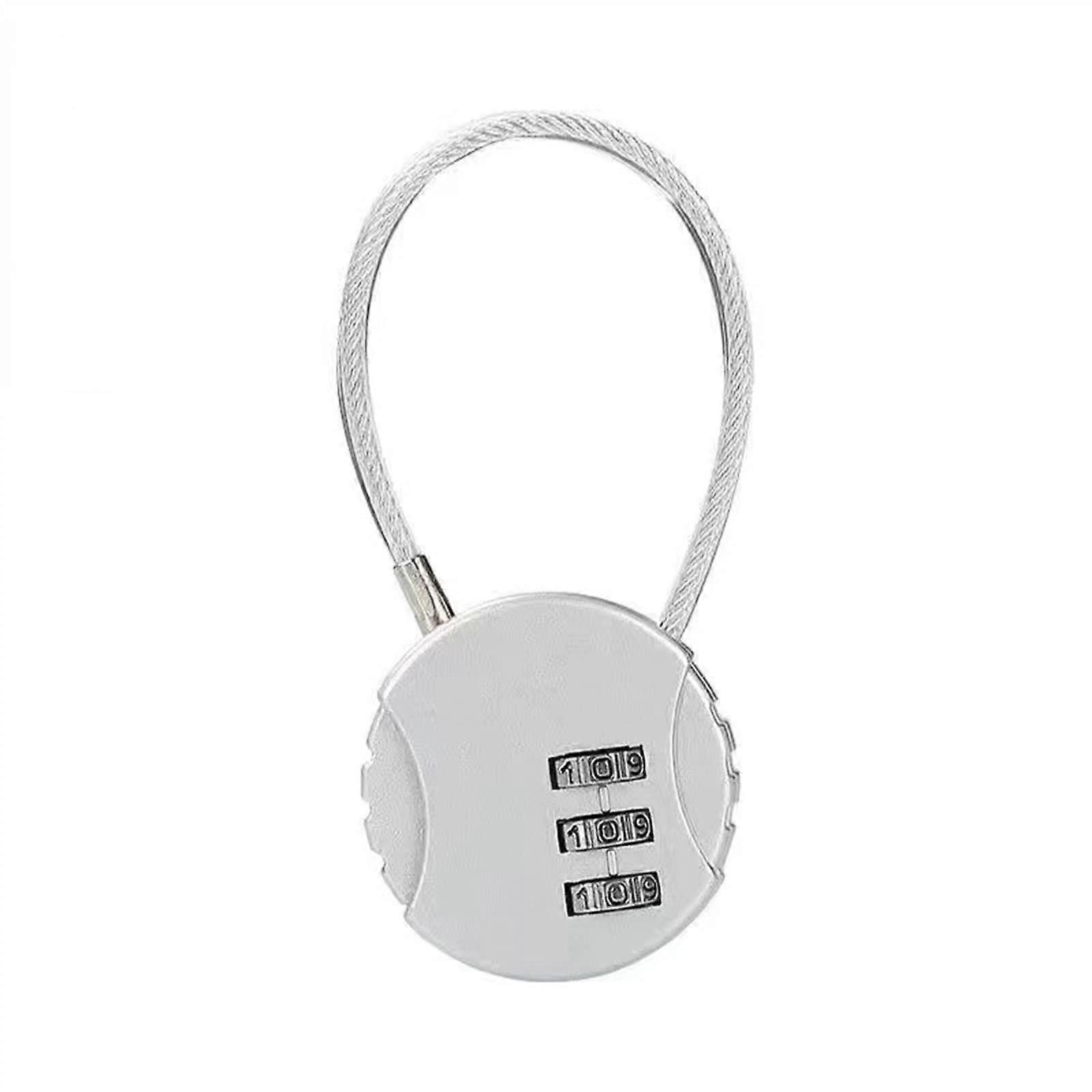 3-Digit Combination Padlock For Luggage, Metal Code Lock, Silver, 1 Piece, Suitcase Security, Drawer Lock