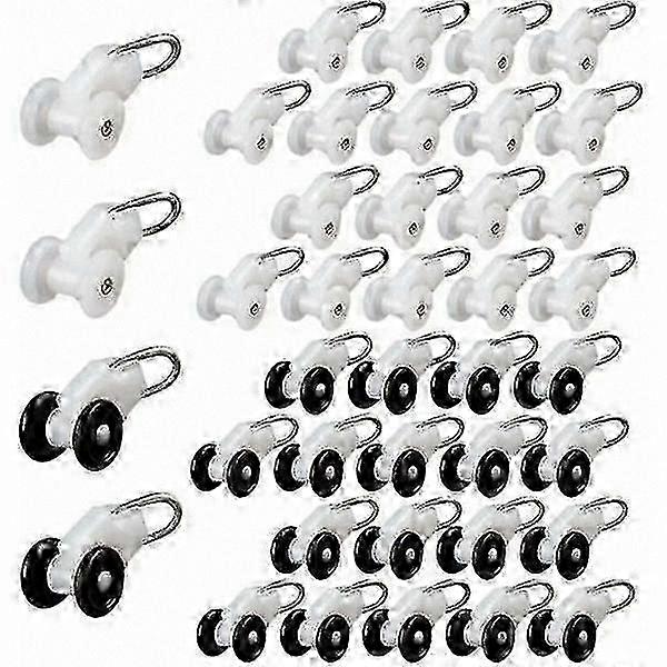 40-Pack Curtain Glider Rollers for Pergola Hook Rail Track Systems