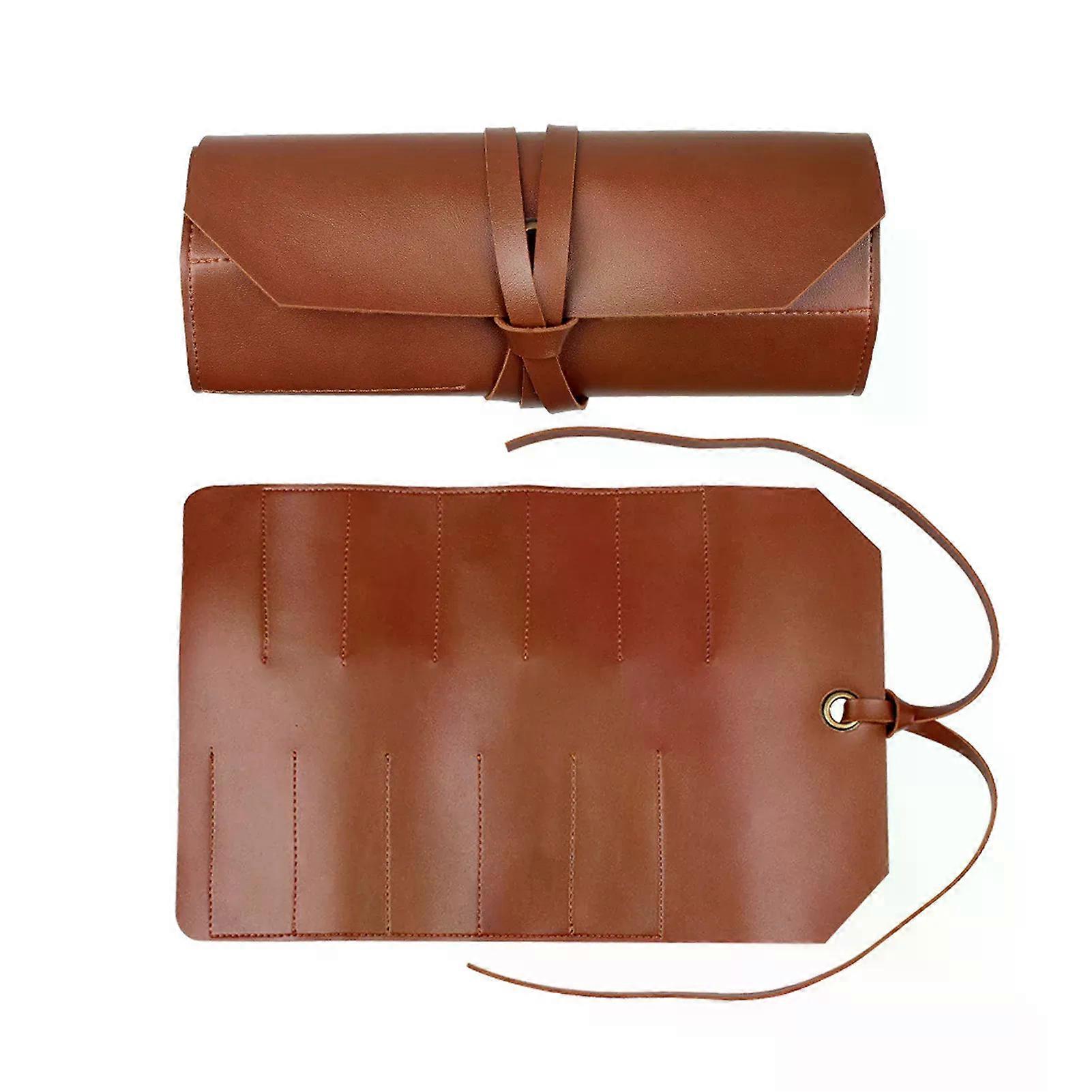 Tool Leather Wraparound Case Multi-Tool Pouch Tool Roll Organizer Storage Bag Convenient To Use Practical