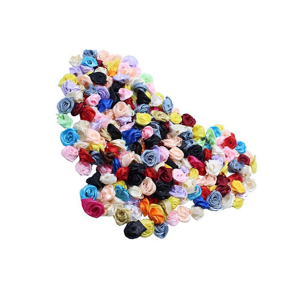 Flower Hair Accessories 150Pcs DIY Ribbon Roses For Craft Projects And Weddings Assorted Color Ideal For