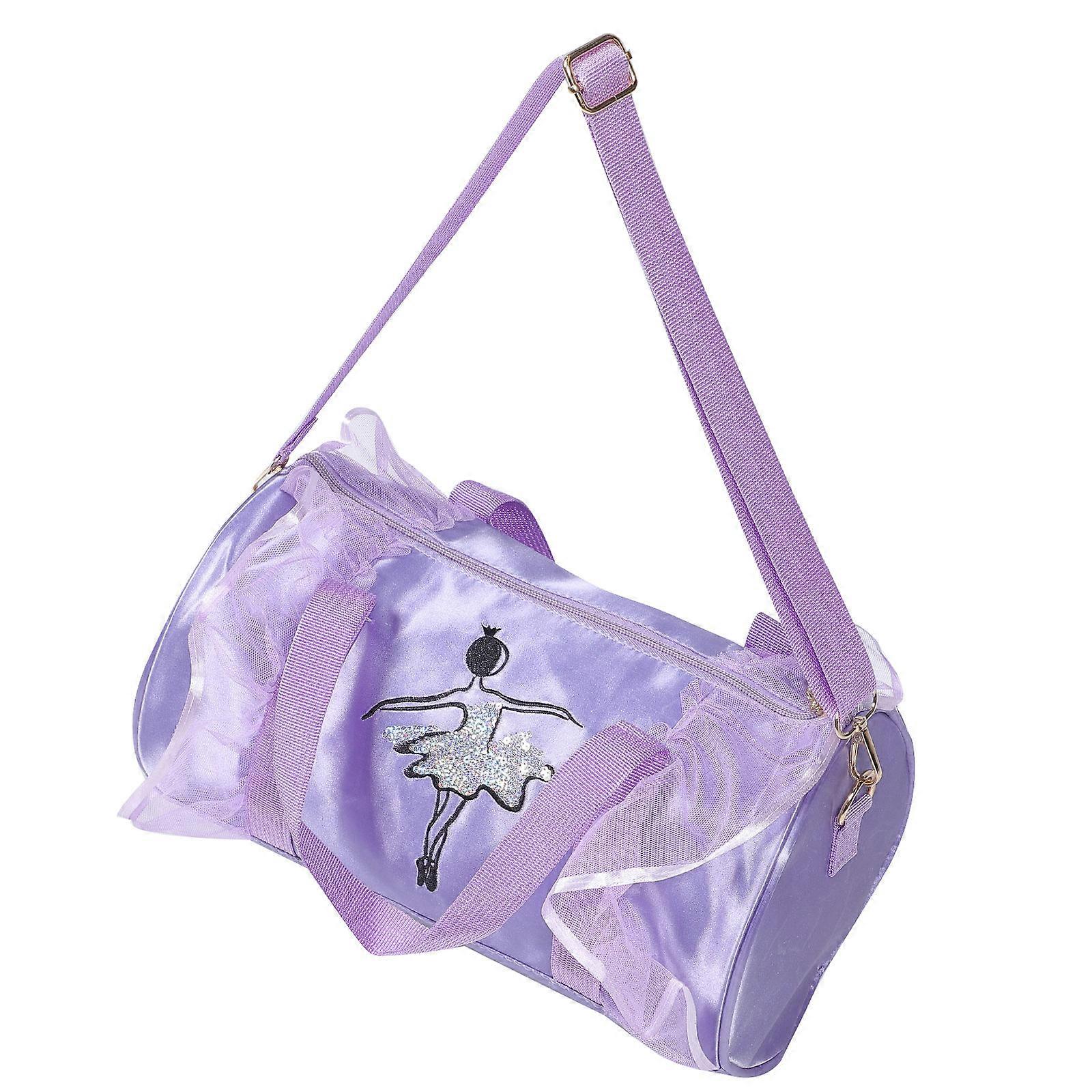 Girls Dance Shoulder Bag With Ballerina Print For Ballet Practice And Gymnastics 29.5x18cm Storage 1Pcs