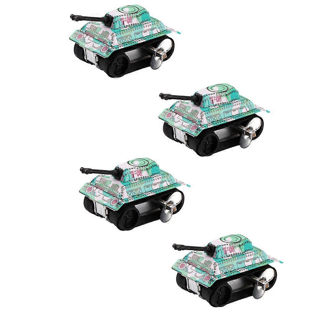 4Pcs Adorable Wind up Tank Toys Funny Models Educational Toys