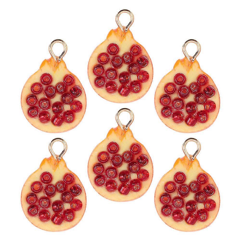 Pomegranate Charm for Jewelry Making 6 Pcs Opening Pendant Simple and Stylish Design for Craft Projects