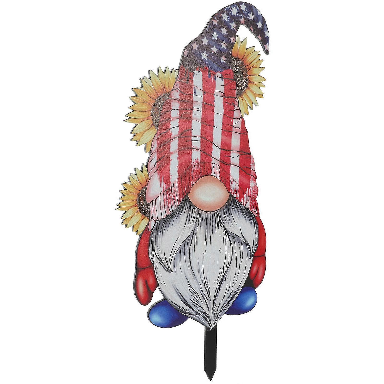 Gnome Decoration Yard Sign For Independence Day Family Reunions Classical Style 1Set