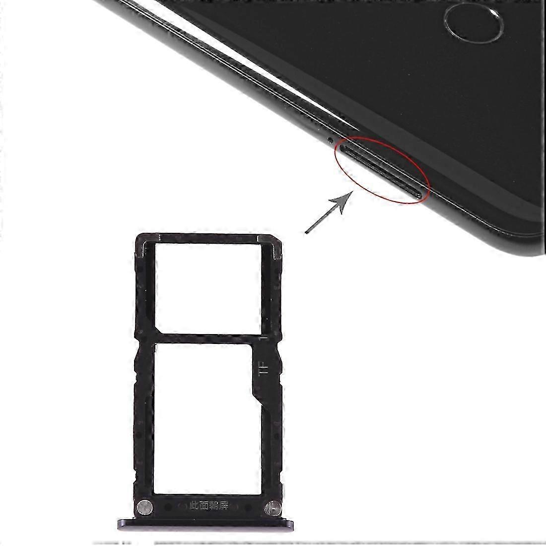 2025 SIM Card Tray + Micro SD Card for Xiaomi Mi 8 Lite(Black)