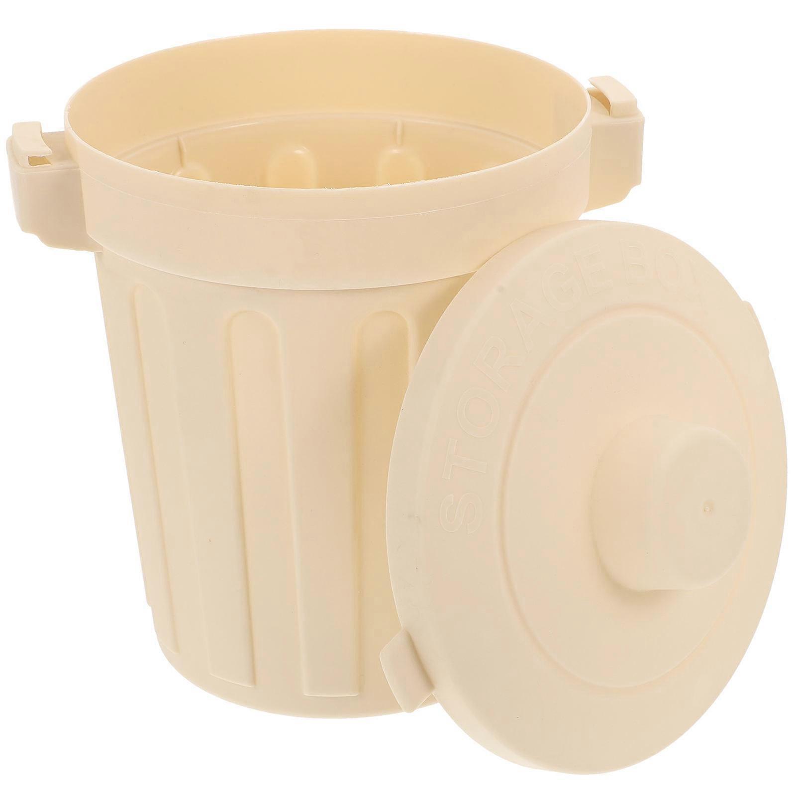 White Plastic Trash Can for Home Use with Design and Multipurpose Storage 4.5 Inches